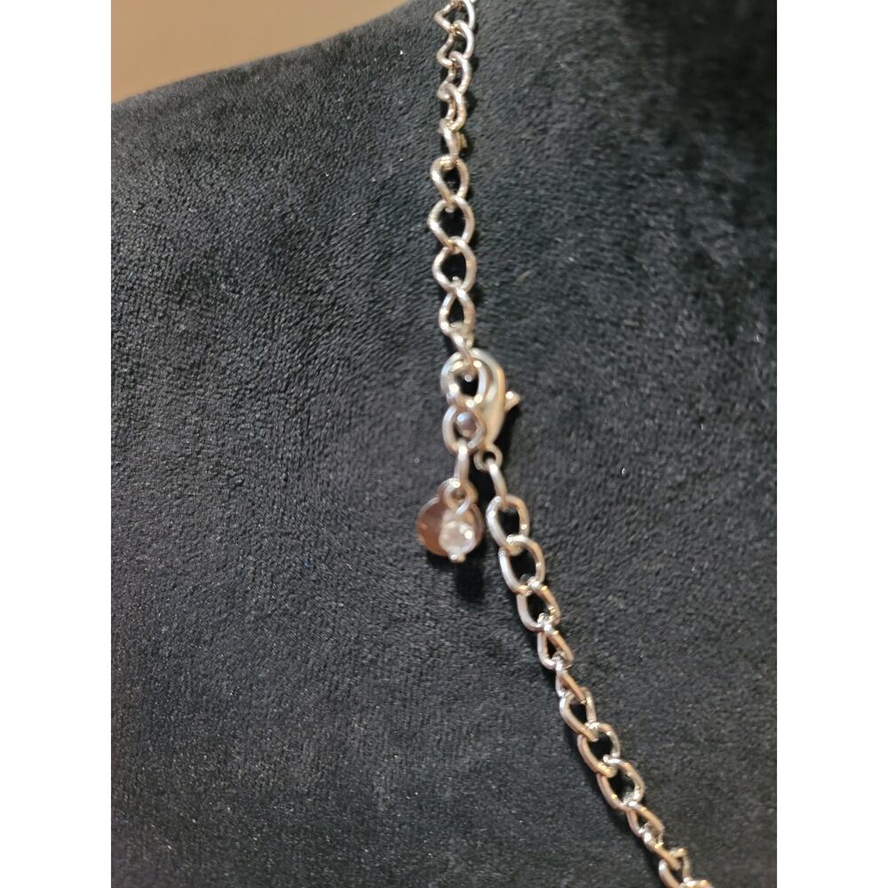 Women's Silver Tone Blue Faceted Crystal Bib Necklace Statement Fashion Jewelry - Picture 7 of 7